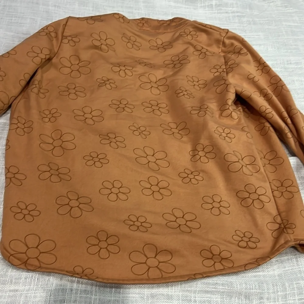 SWEET STORIES BUTTON DOWN RUST ORANGE JACKET